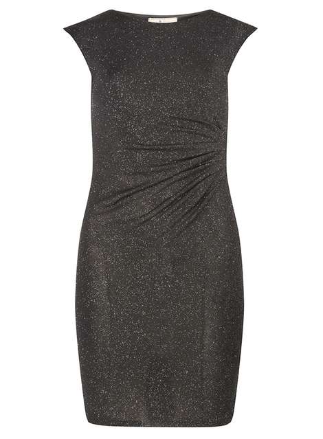 Billie Blossom Petite Grey Pleat Glitter Bodycon Dress